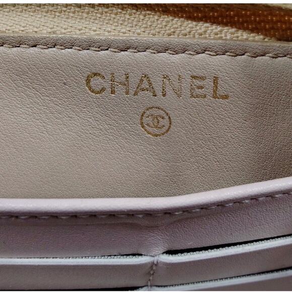 Authentic Gold Leather Chanel Textured CC Long Zip Around Wallet - Picture 6 of 10